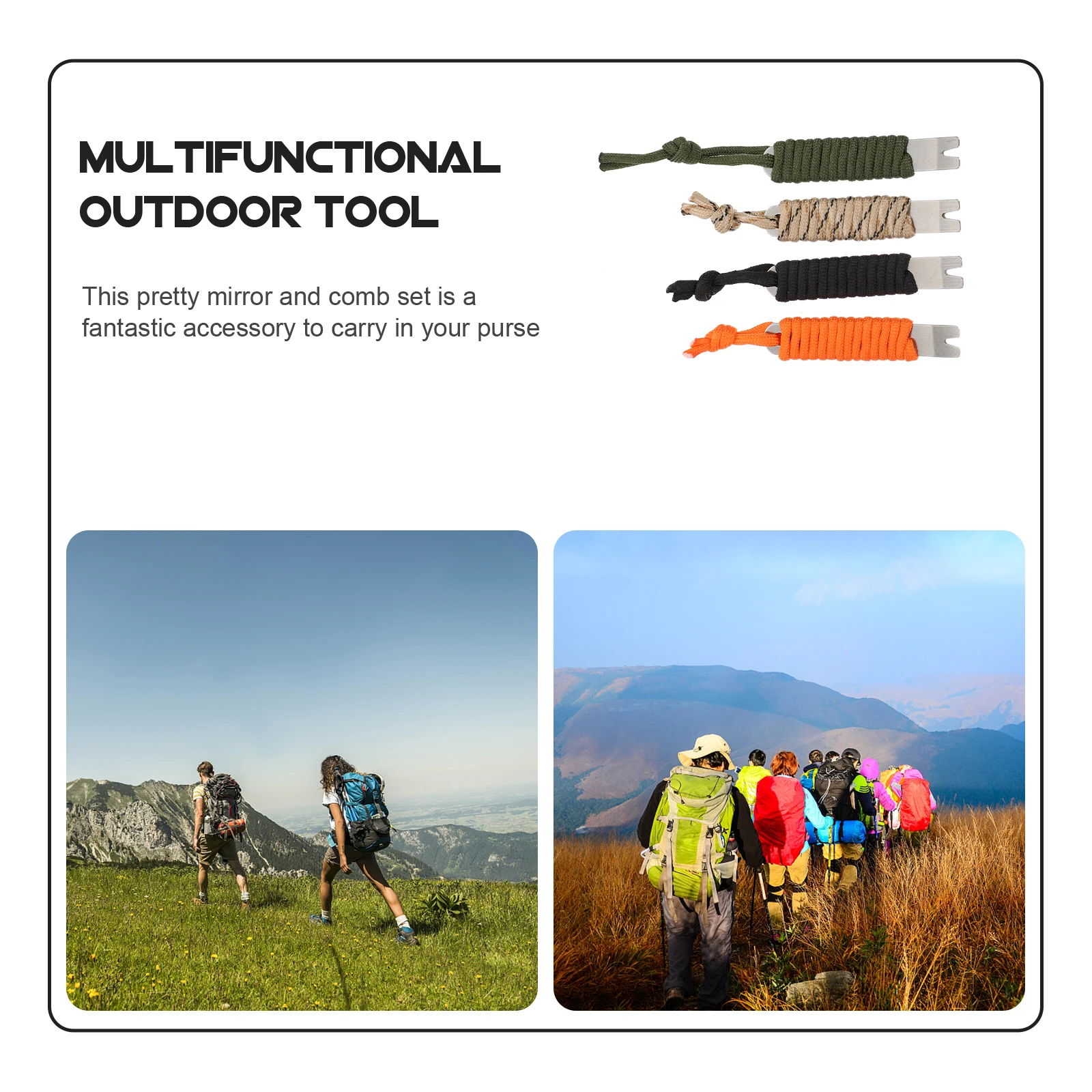 

4pcs Stainless Steel Pocket Pry Bar Multifunction Crowbars Nail Puller For Outdoor Camping Survival Accessories Parachute Rope