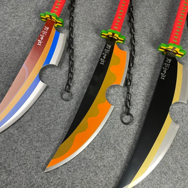 79 cm/31.01in Demon Slayer Legno Katana Spada Anime Periferiche Arma Puntelli Modello Cosplay Regali Artigianato Da Collezione Giocattoli All'aperto