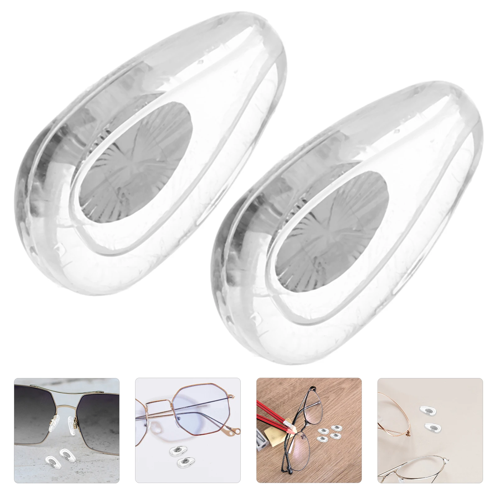 

6 Pairs Metal Core Soft Silicone Nose Pads Anti Slip Comfortable Eyeglass Replacement Parts Golden Labor Protection