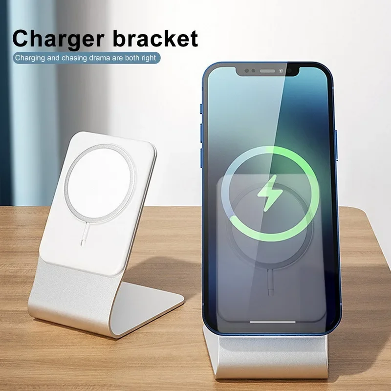 

Metal Desktop Stand Holder Aluminum Phone Stand for MagSafe Charger Compatible with Apple MagSafe Charging for IPhone 13 12 11 X