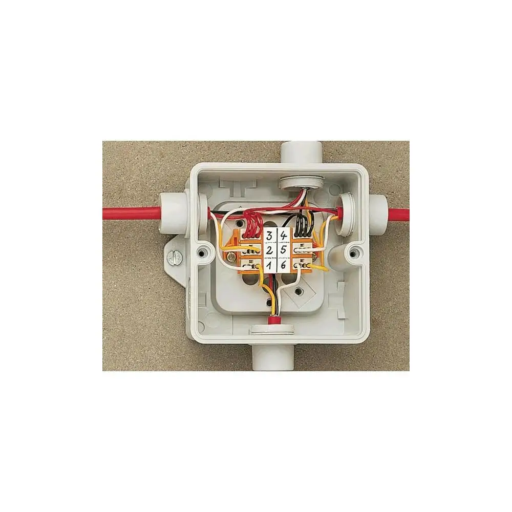 WAGO Miniature Push Wire Connector for Junction Box 4-Conductor Terminal Block, Red