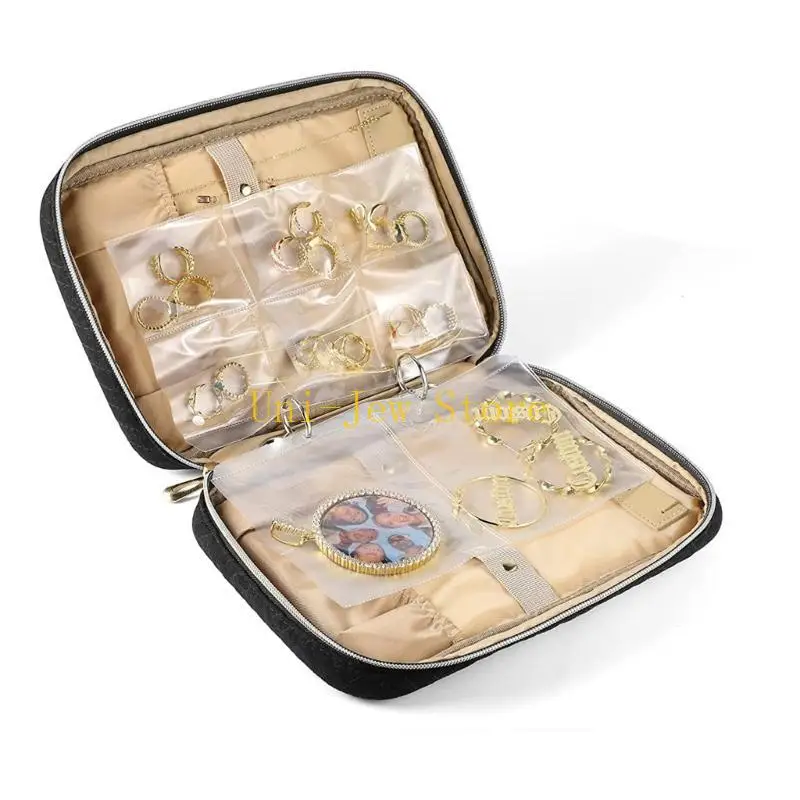 

40 ГБ органайзер для хранения ожерелья, книги, ювелирных изделий для сортировки, чехол на молнии, прозрачная сумка