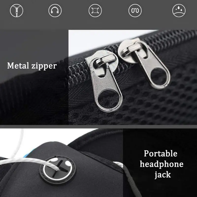 Oxford-Gewebe Leichte und Elastische Hüfttasche Doppelreißverschluss Anti-Diebstahl-Design Unisex Verstellbare Größe für alle Wanderrucksäcke – Detail 11