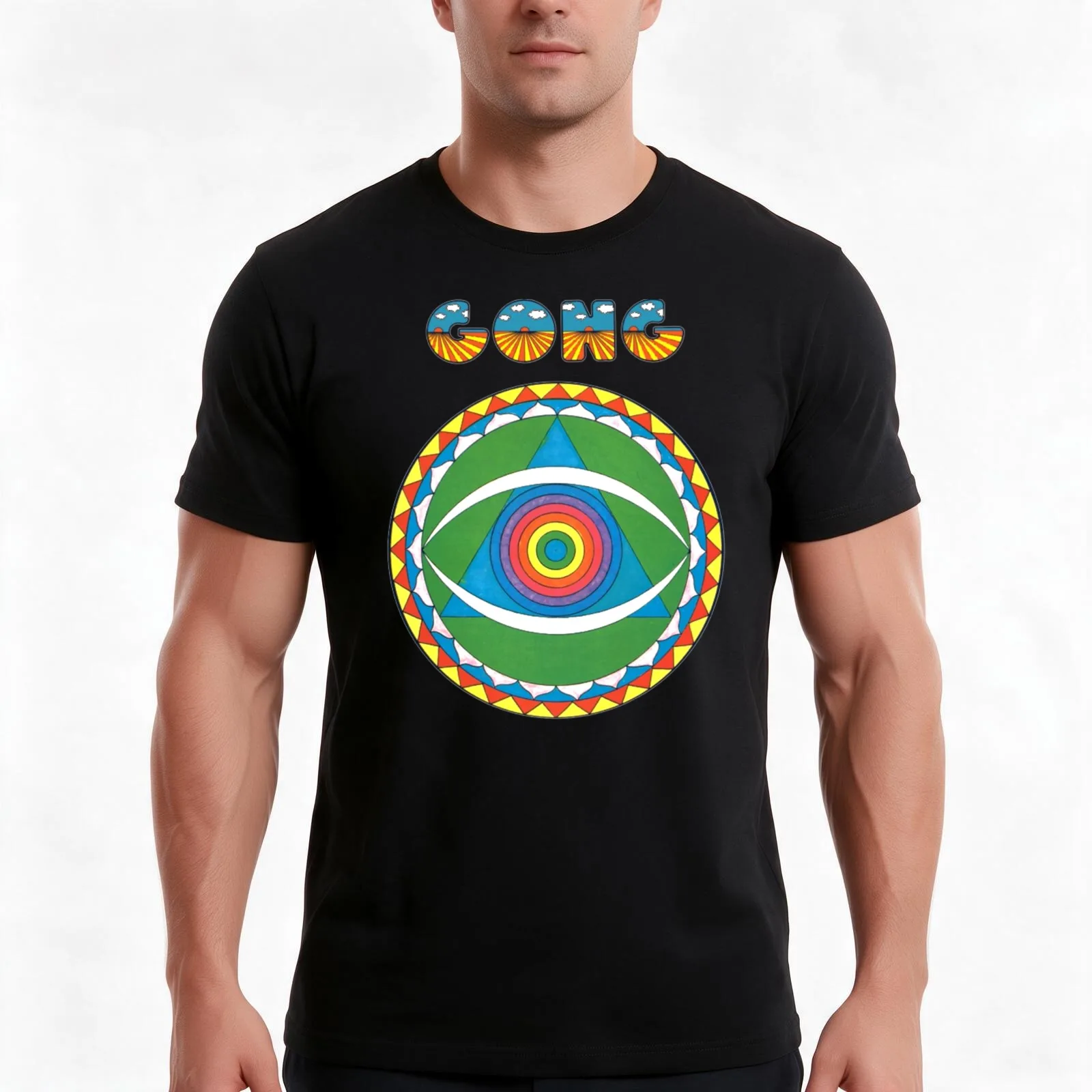 Radio Gnome Trilogy Gong Band Mandala T-Shirt Summer Casual Cotton Tee Oversized Streetwear Tops Vintage Graphic Print