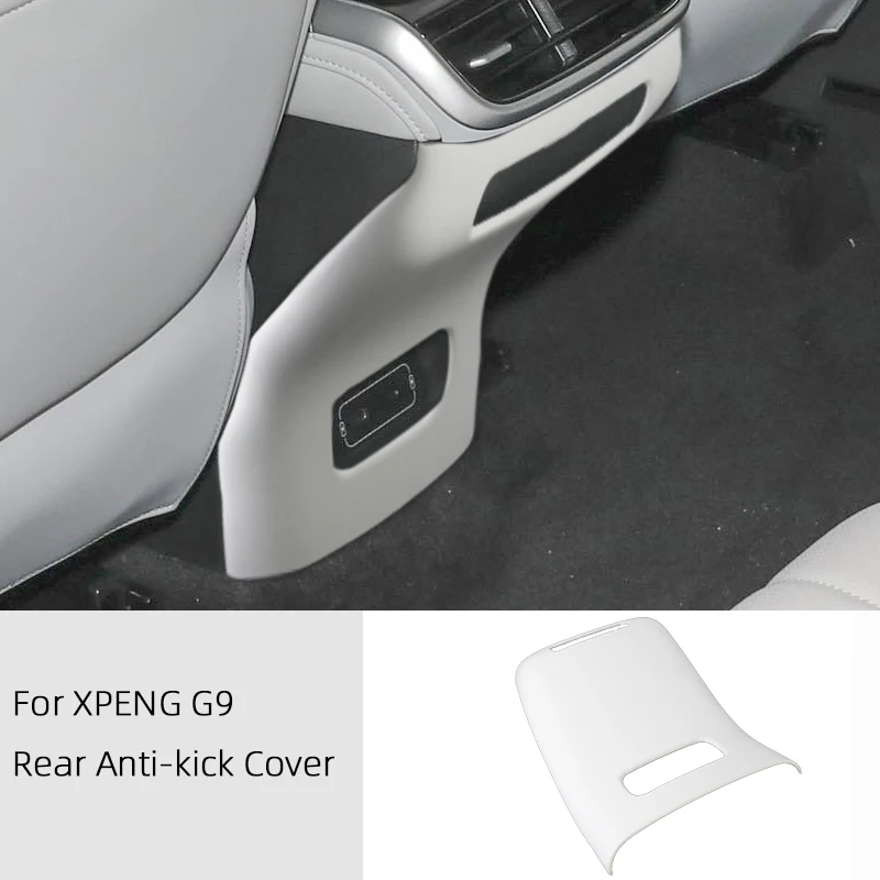 For XPeng G9 2022-2025 Leather Rear Center Console Kick Guard Anti-Kick Protector Cover Interior Trim Accessories