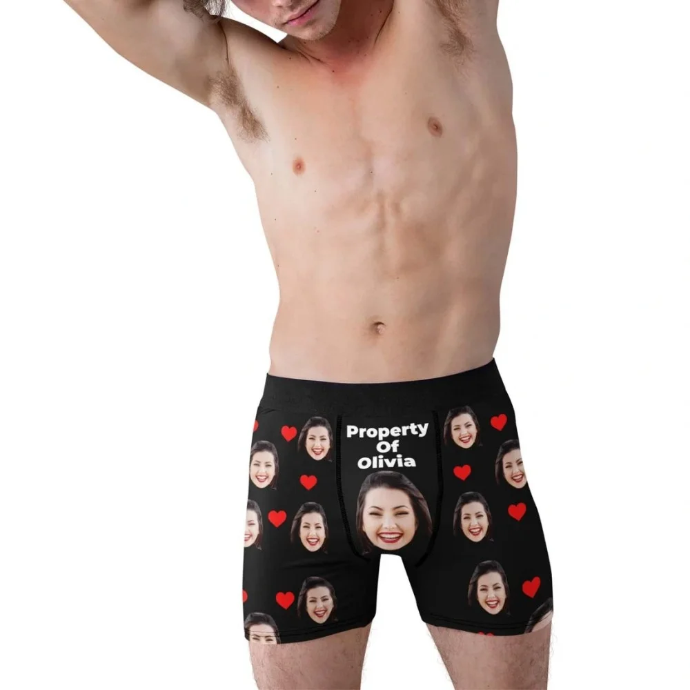 

Custom Face Boxers,Photo Shorts With Name,Personalized Underwear With Image,Gift For Boyfriend,Gift For Husband,Valentine's Day
