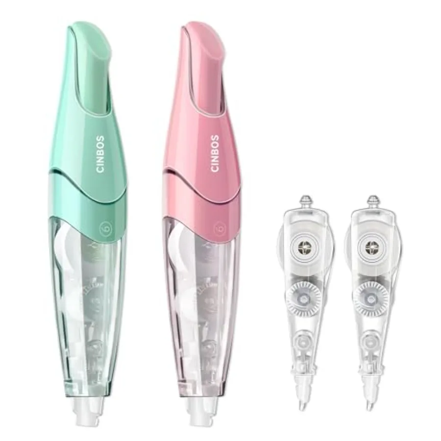 

Refillable Retractable Correction Tape with 2 Extra Refills, White Smooth Pull Out Cute Correction Tape for Office Supplies, 4