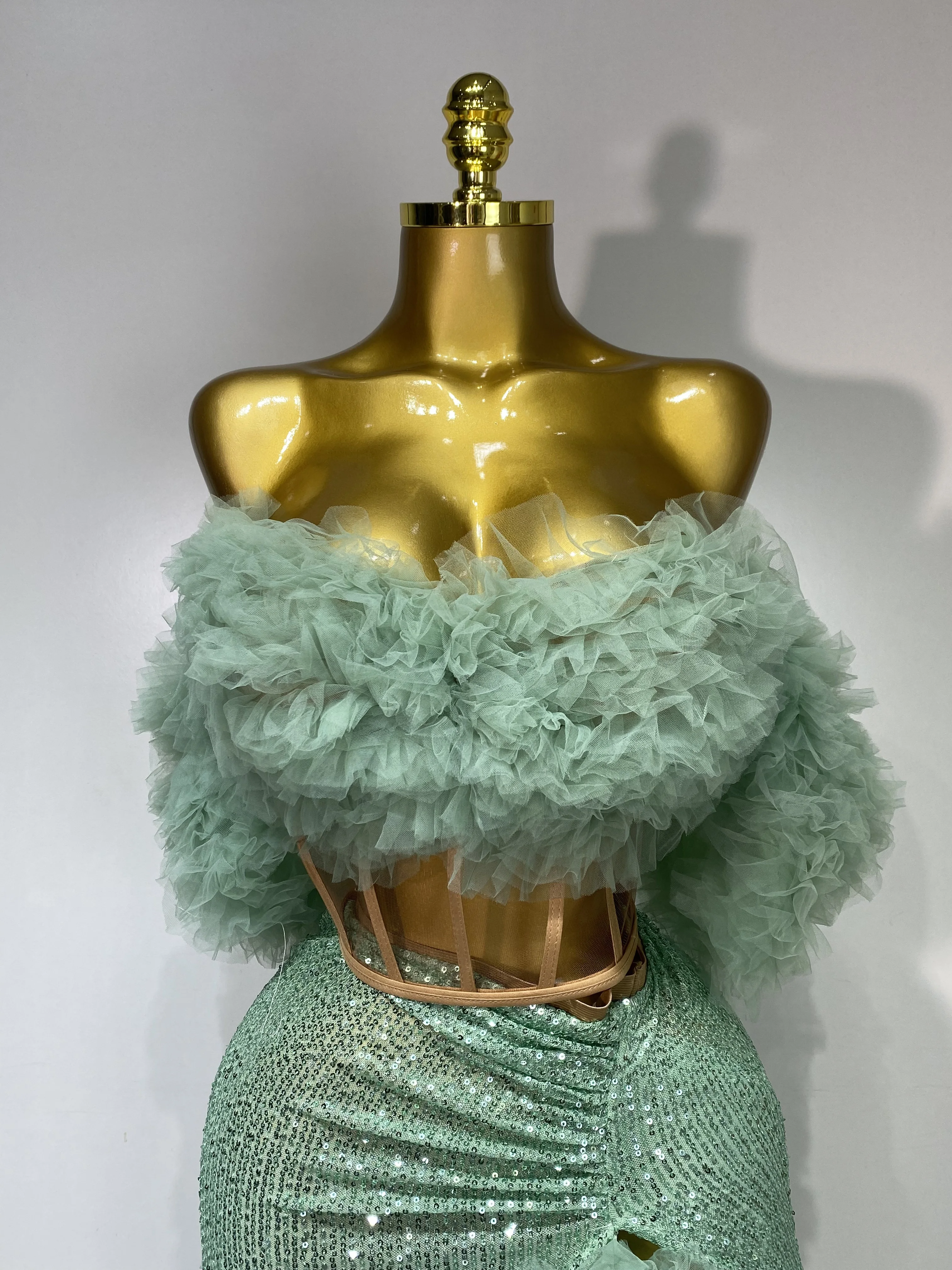 المرأة مثير سباركلي الترتر الأعلى تنورة طويلة قطعتين مجموعة مهرجان احتفال مساء حفلة فاخرة عيد ميلاد ملهى ليلي المرحلة الزي #5