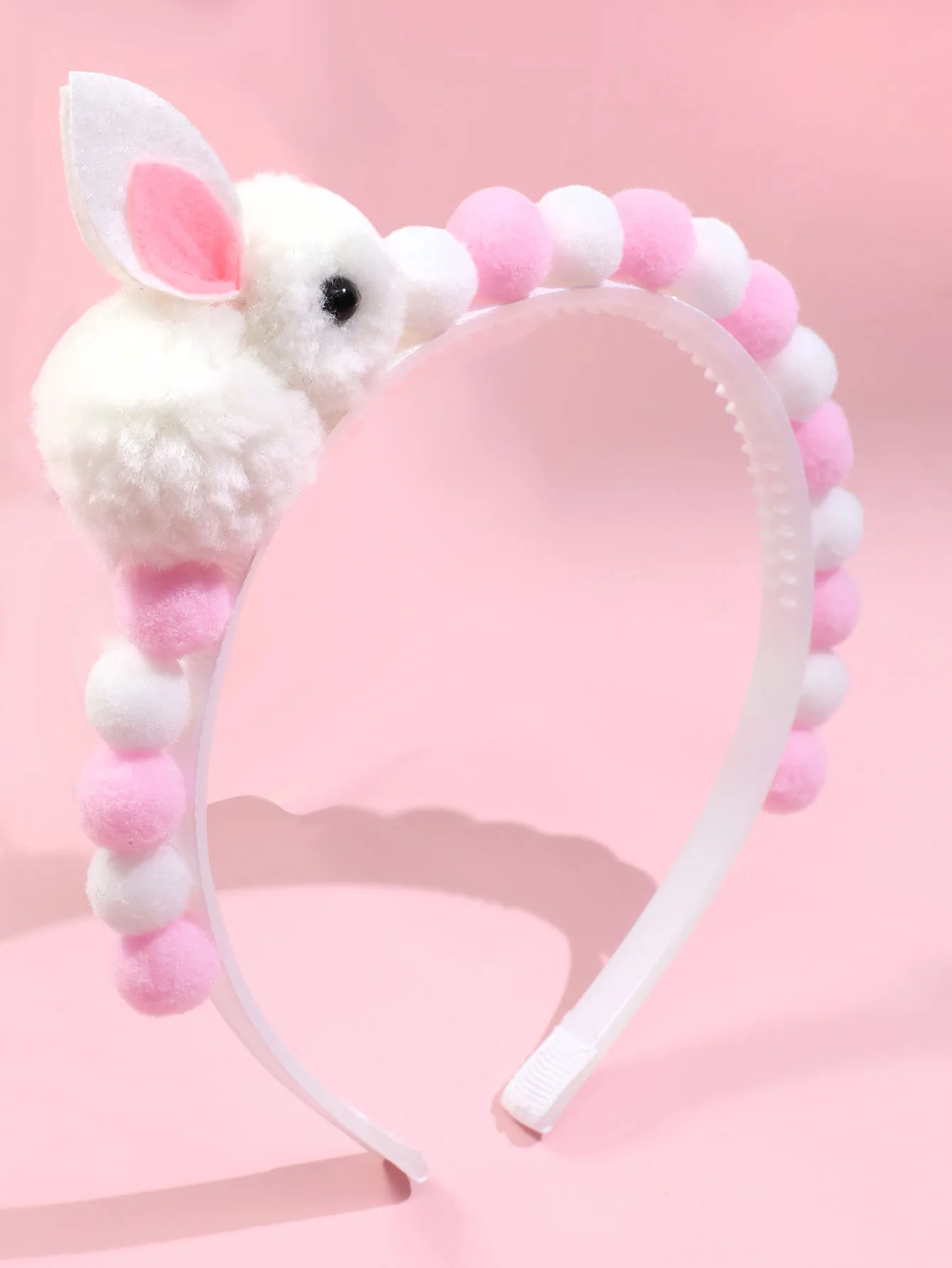 1pc Girls\' Bunny Ear Fur Ball Headband Lovely Hair Accessory for Children Hair Bands for Girls Kids Headwear Headband