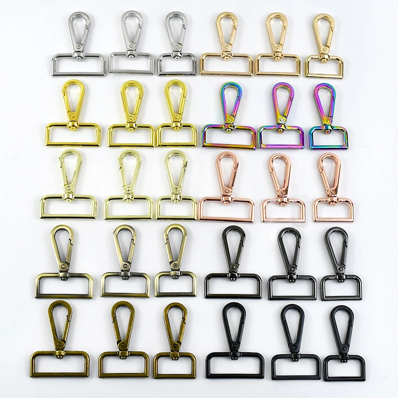 10Pcs Metal Snap Buckle16-50mm Swivel Lobster Clasp Carabiner Trigger Hook Bag Strap Connector Buckles DIY Hardware Accessories