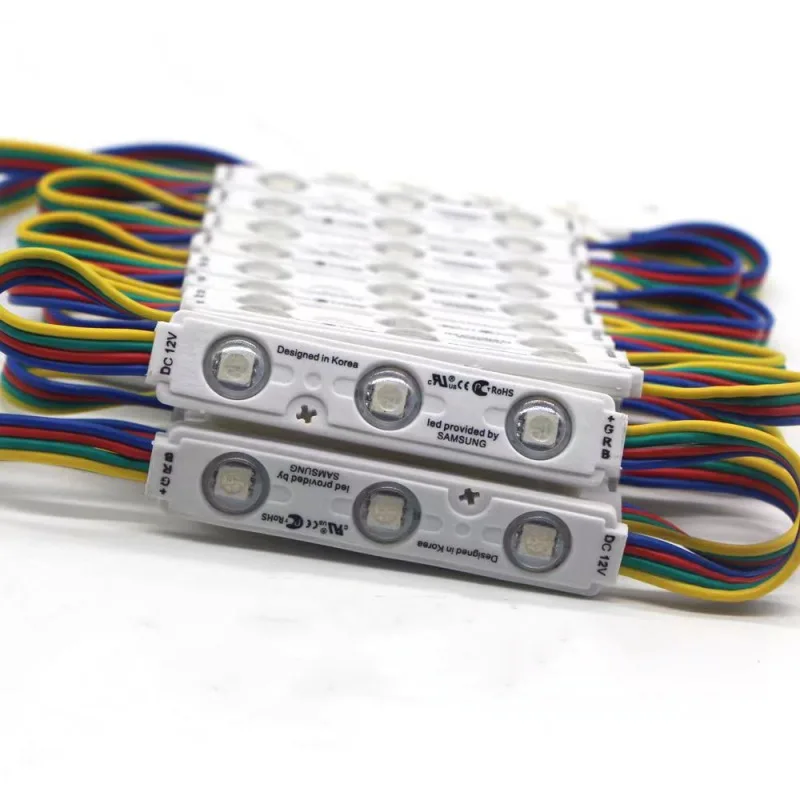 

DC12V 5050 3LEDs black shell LED Module lights 5050 0.75w RGB LED module light IP65 Waterproof