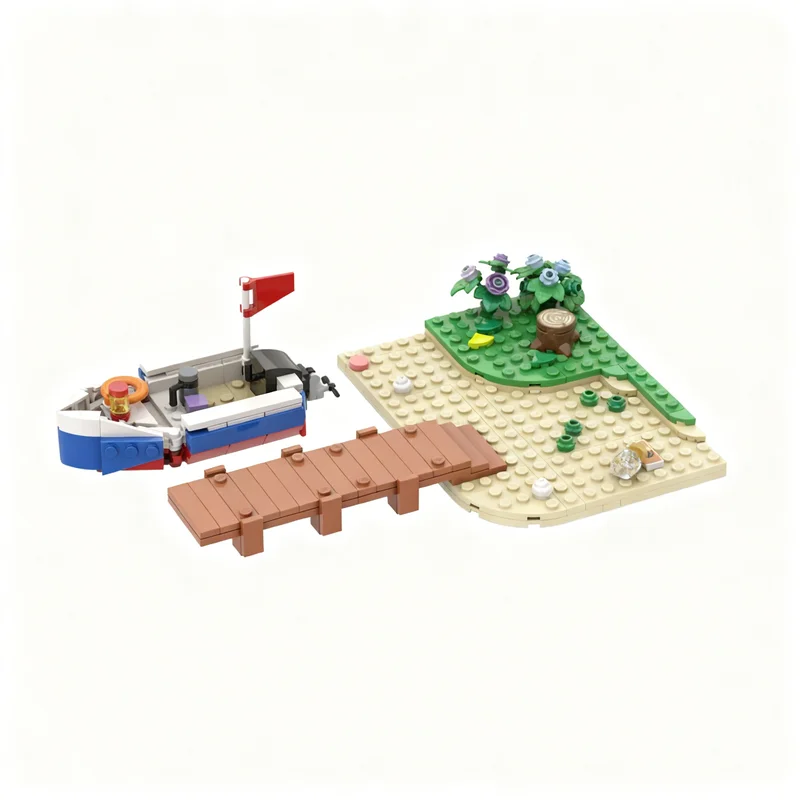 215 pièces MOC Animal Crossing Kapp Ns Pier Modèle de construction en blocs, architecture, cadeaux de Noël, idée de jouet, éducation, briques pour enfants