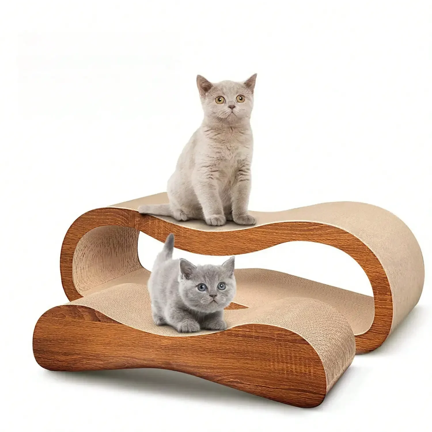 

2 in 1 Cat Scratch Pad - Corrugated Cardboard Ultimate Cat Scratching Board, Reversible Cat Lounge Scratcher for Indoor Cats