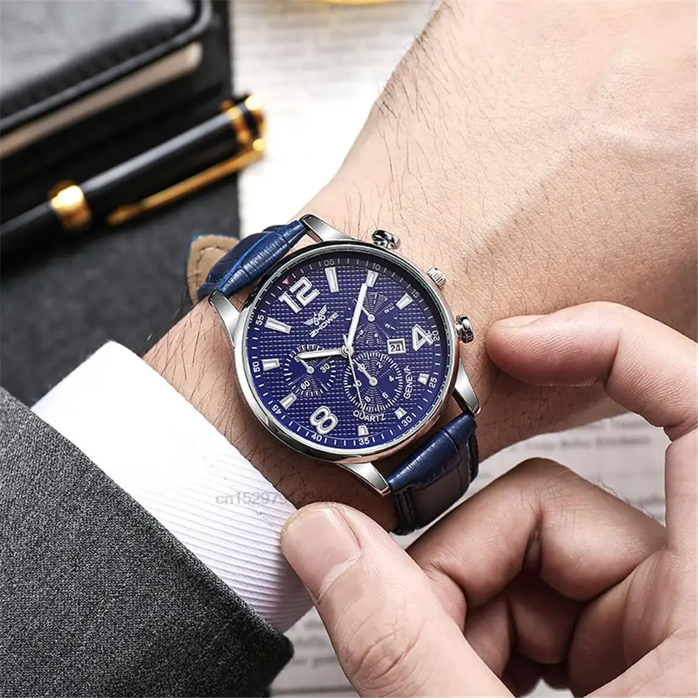 Fashion Hot Calendar Men\'s Watches Top Brand Luxury Men Wrist Watch Leather Quartz Watch Sports Male Clock Relogio Masculino