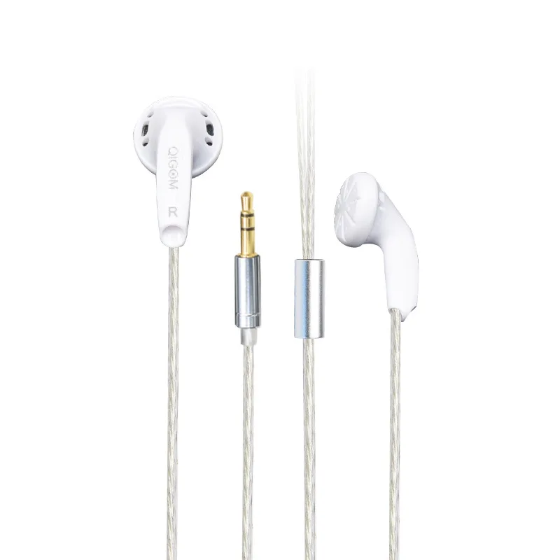 QIGOM biały lotos S300 słuchawki douszne 300ohm wysoka impedancja płaska główka wkładka douszna 3.5mm 4.4mm zatyczki do uszu HIFI wokalny zestaw słuchawkowy