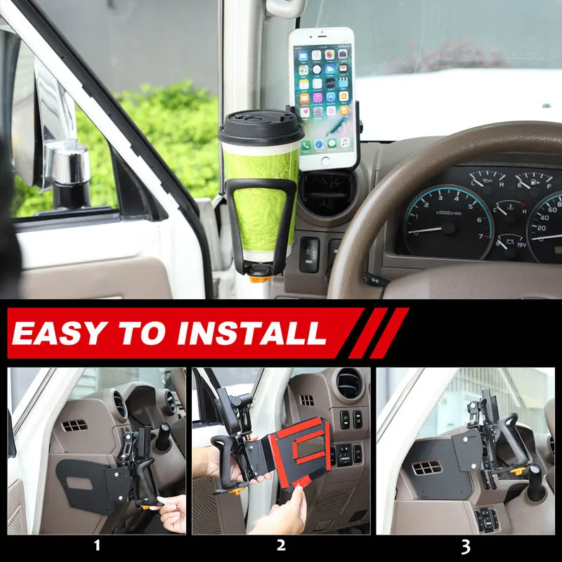 Driver Side Air Vent Cup Phone Holder Bracket LHD For Toyota Land Cruiser Prado LC250 J250 2024 2025 2026 Car Interior Accessory 3