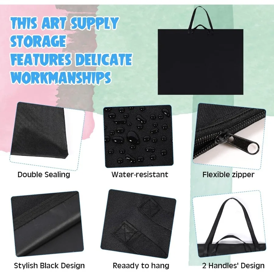 Borsa per portafoglio artistico di grandi dimensioni 48 x 36 pollici con tracolla in nylon Design impermeabile per riporre cartoline e dipingere Sk