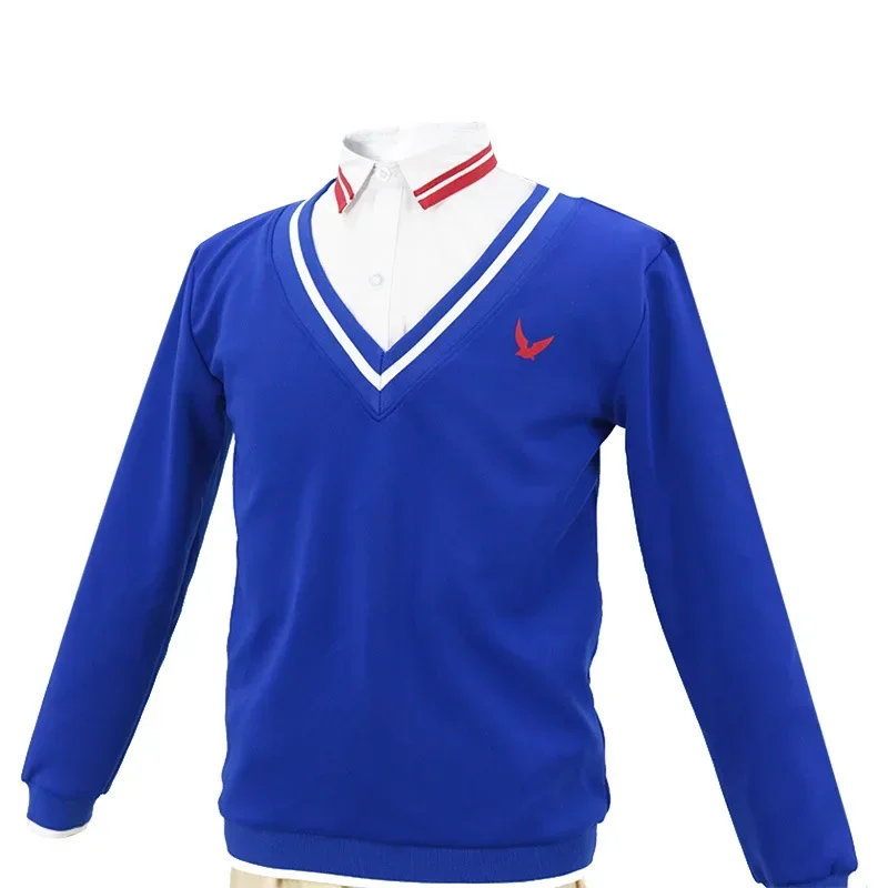 Costume de Cosplay Anime Wonder EGG Priority, Uniforme Sawaki Momoe, Style Campus Imbibé, Haut Bleu