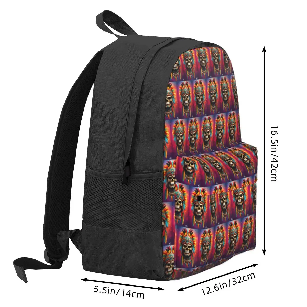 Aztec Skull7 Backpack Daypack Large Capacity Boys Girls BookBag School Bag Shoulder Bags for Men Women