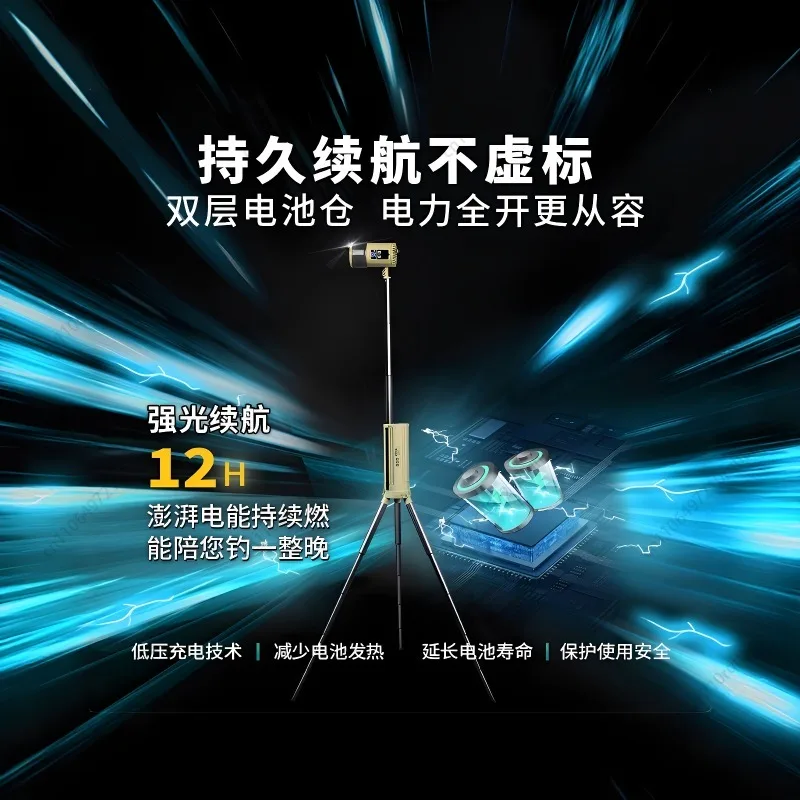 مصباح صيد قابل للطي وقابل للتشوه، بطارية تدوم طويلاً، ضوء أزرق قوي للصيد الليلي البري والحفرة السوداء #3