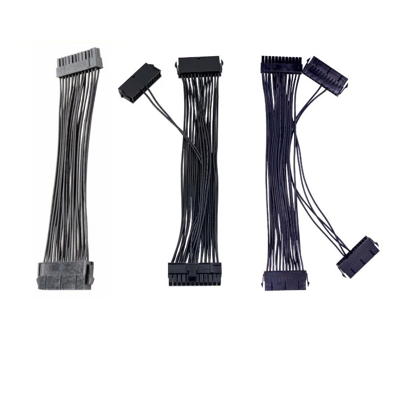 24Pin ATX Dual Power Sync Start Cable 20+4 Motherboard Dual Start Wire 18AWG Power Supply Cord
