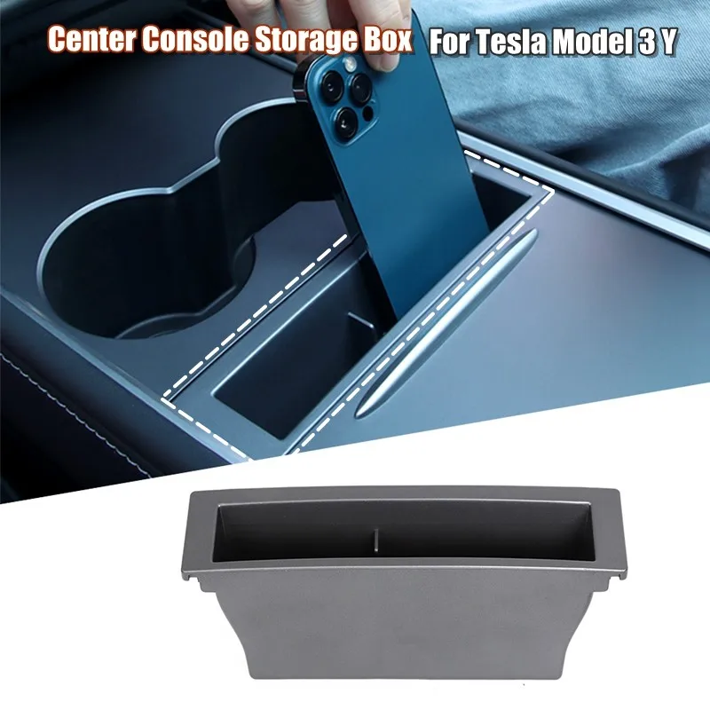 Per Tesla Model Y 3 2023 Console centrale bracciolo scatola di immagazzinaggio chiave di carta telefono cavo di ricarica Organizer stivaggio