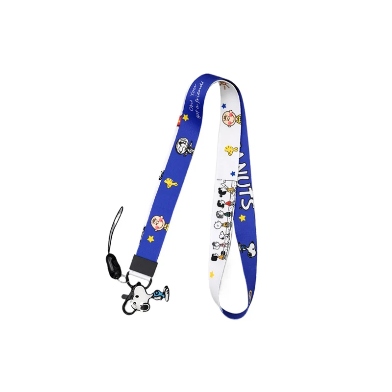 Snoopy Smycz do telefonu Anime Mężczyźni Karta na szyję Sznurek Klips Smycz do zawieszania Kreskówka Śliczne dzieci Anti-lost Safety Tether Brelok Łańcuch Lina