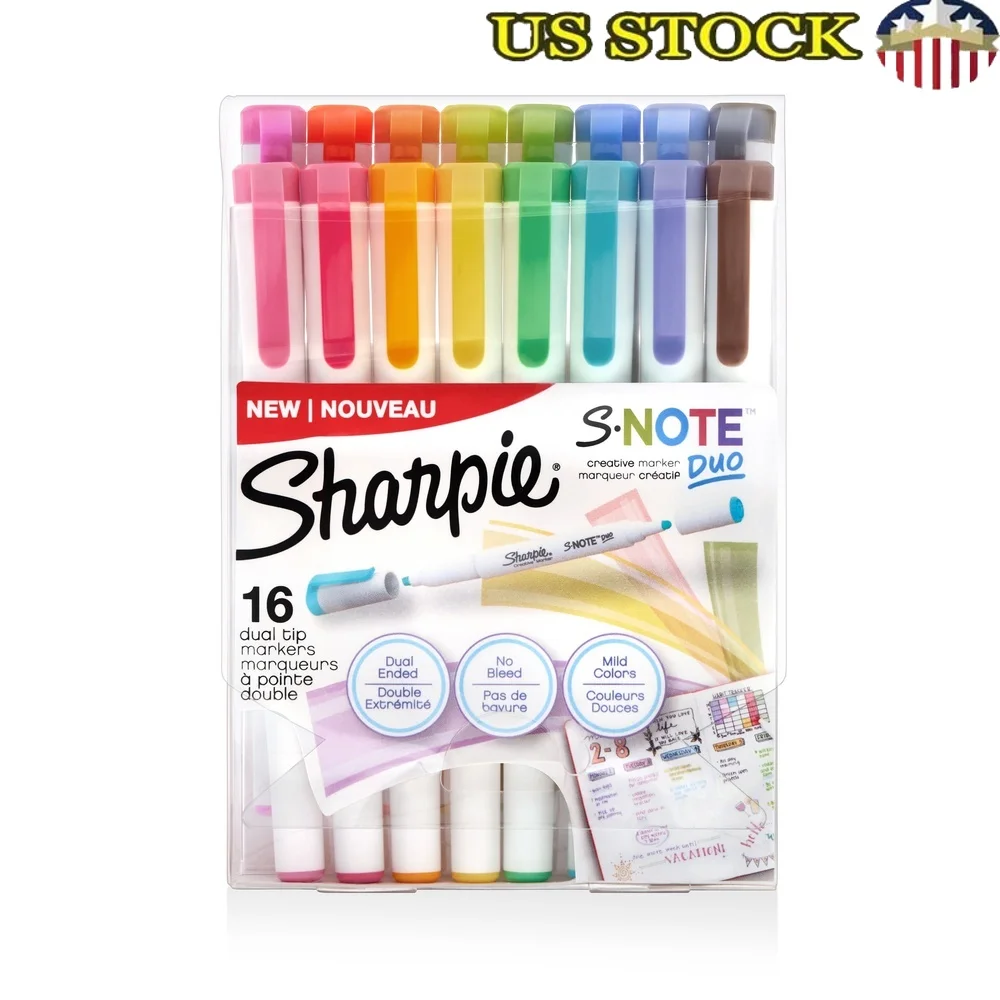 

Dual-Ended Creative Markers Assorted Colors Fine Chisel Tips 16 Count No-Bleed Ink Stand-Up Easel Perfect Note-Taking Drawing