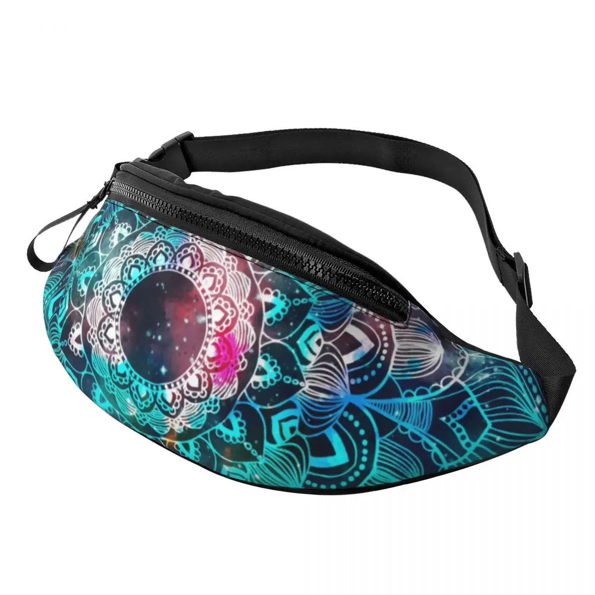 Custom Bohemia Ethnic Mandala Flower Pattern Fanny Pack for Women Men Crossbody Waist Bag Cycling Camping Phone Money Pouch