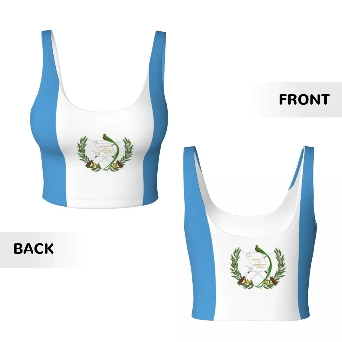 グアテマラ国旗ベーシックトップス女性サンバセクシーな V ネックヨガフィットネススポーツトップス