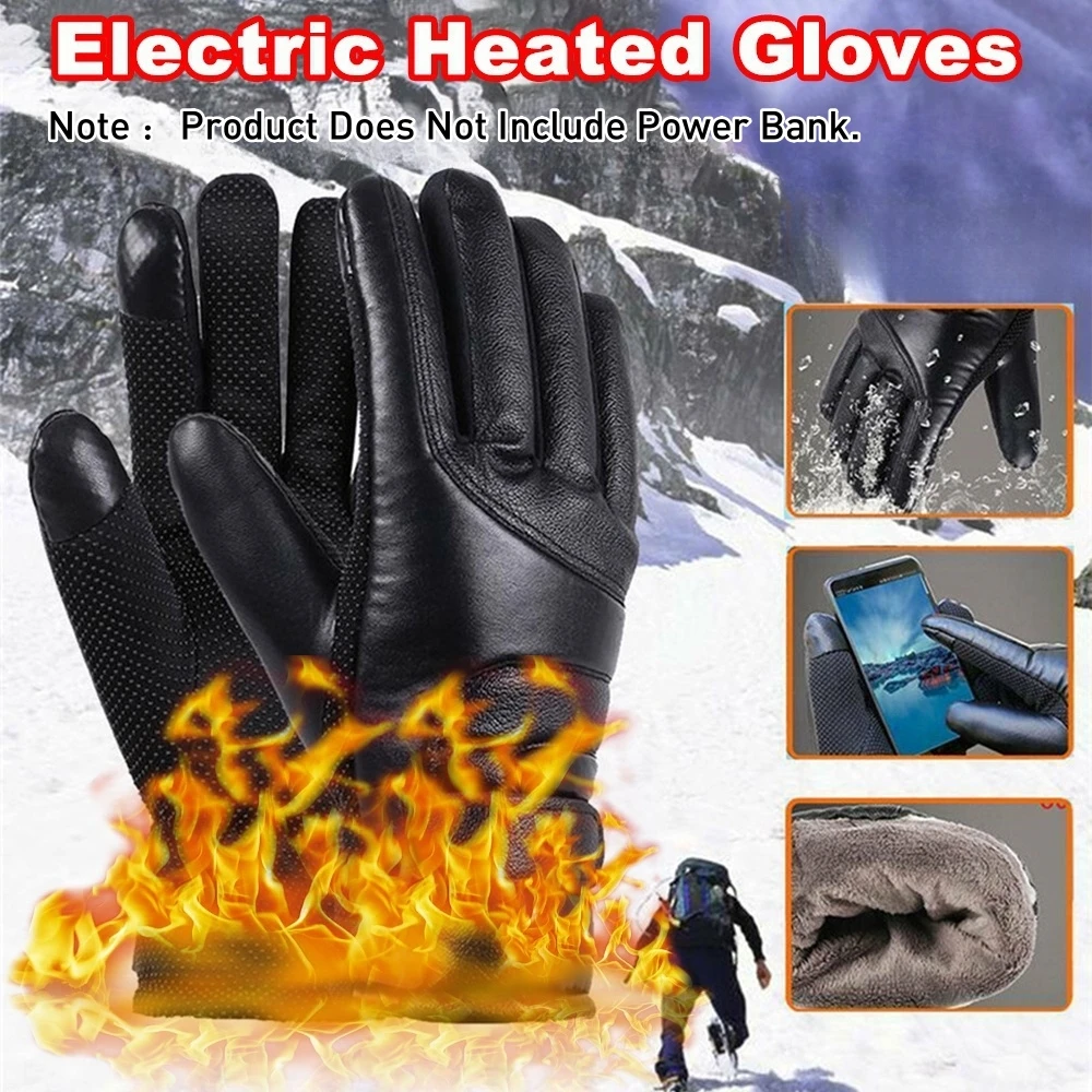 

Cycling Thermal Bike Gloves Waterproof USB Electric Heating Gloves Touchscreen Hand Warmer for Hiking Skiing Fishing Motorcycle