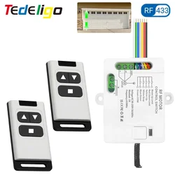 Tedeligo Wireless 433MHz AC 110V 220V Curtain Gate Garage Awning Motor Blinds Remote Control Switch Opener,Support Manual Switch