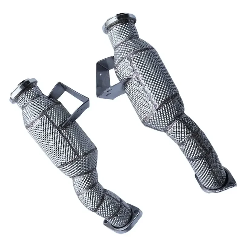 High Performance Exhaust Heat Shield Downpipes for C43 C450 AMG W205 with 200 Cell High Flow Down Pipe