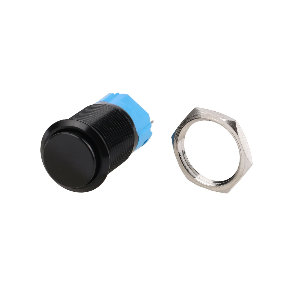 1pc 16mm Mini Metal Push Button Switch Waterproof Momentary Self Reset Oxidation Blue Green High Flat Round 3A/250V