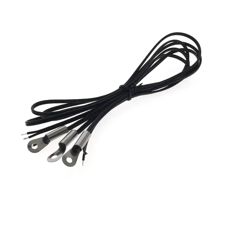 10pcs Temperature Sensor 10K B3950 Line Ear Surface Mount Aperture 3.2mm   Long 50cm Terned NTC Thermistor