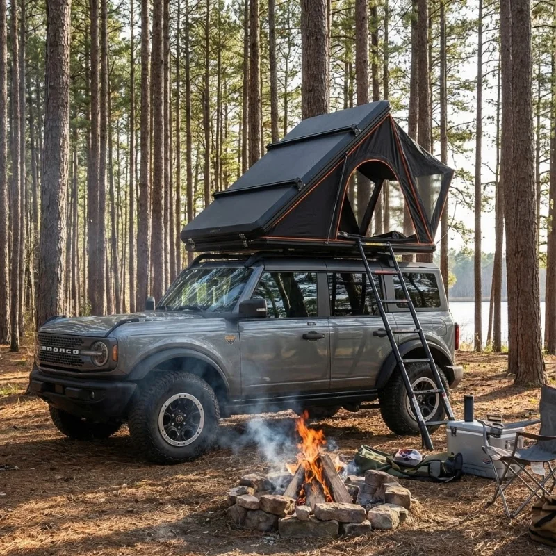 xx-Aluminium Alloy Hard Shell Waterproof 4WD 4X4 SUV Jeep Wrangler Car Rooftop Tent^