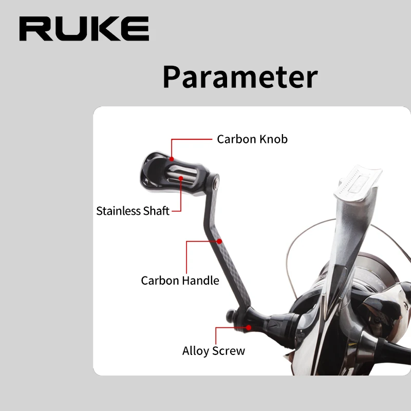 Ruke 1pc Fishing Reel Single Handle With Carbon Knob And Rocker For Shi/D Type Fishing  Spinning Reel DIY Accessory Light Weight