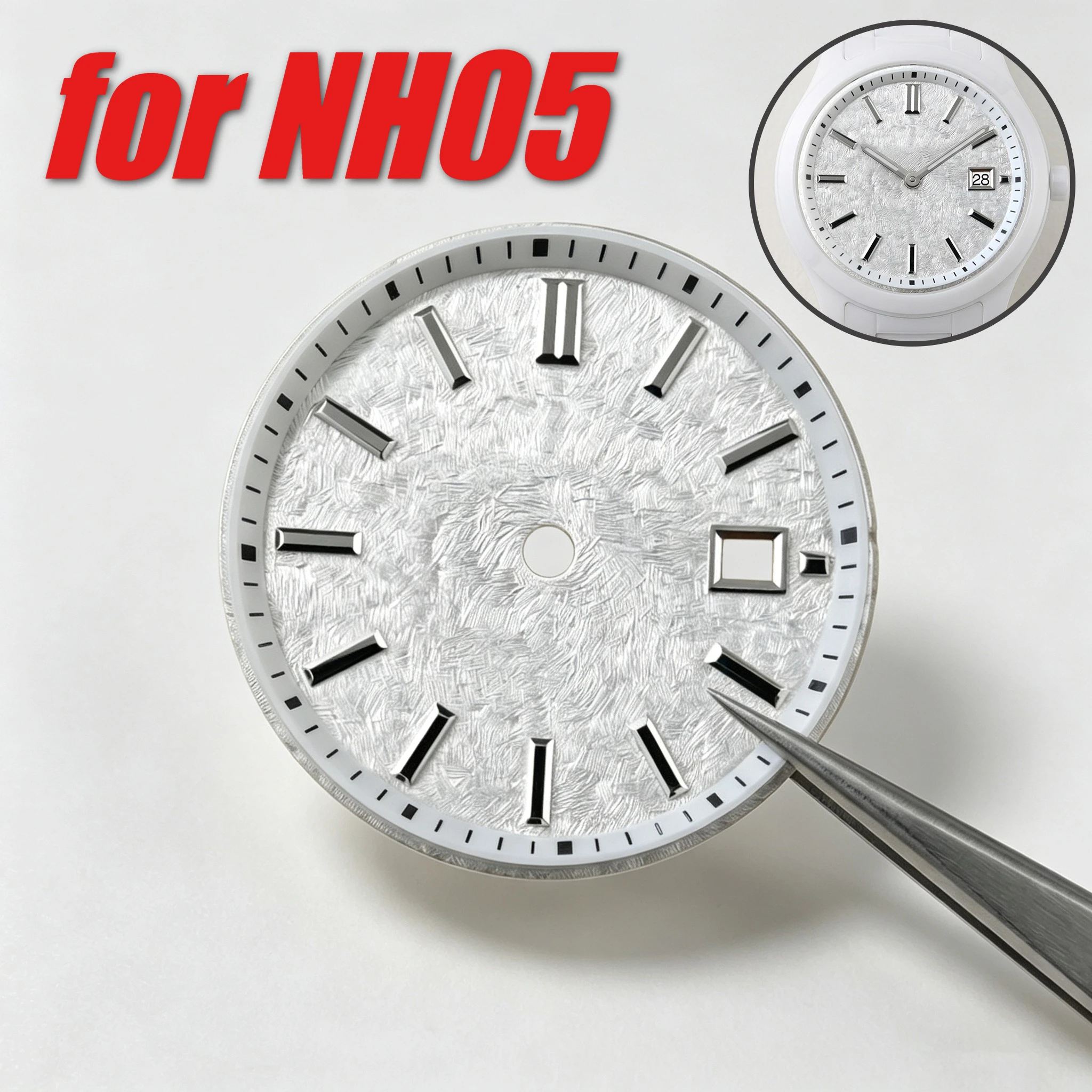 Diamond Stripe Nail Scale Dial 23mm Dial NH05 Dial Custom Logo Suitable for NH05 Automatic Movement Women's Watch Module Parts