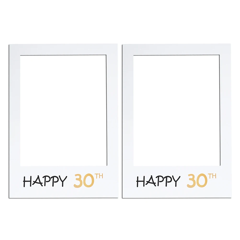 

2pcs Birthday Party Paper Picture Frames Creative Photo Props Cutout Lightweight Unique Compact Funny Memorable Moment