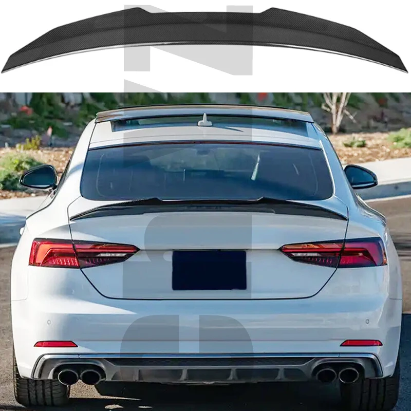 

Car Spoiler For Audi A5 S5 RS5 B9 4-Door Coupe Sportback PSM Style Forged Real Carbon Fiber Trunk Wing 2017 18 19 20 21 22 2024