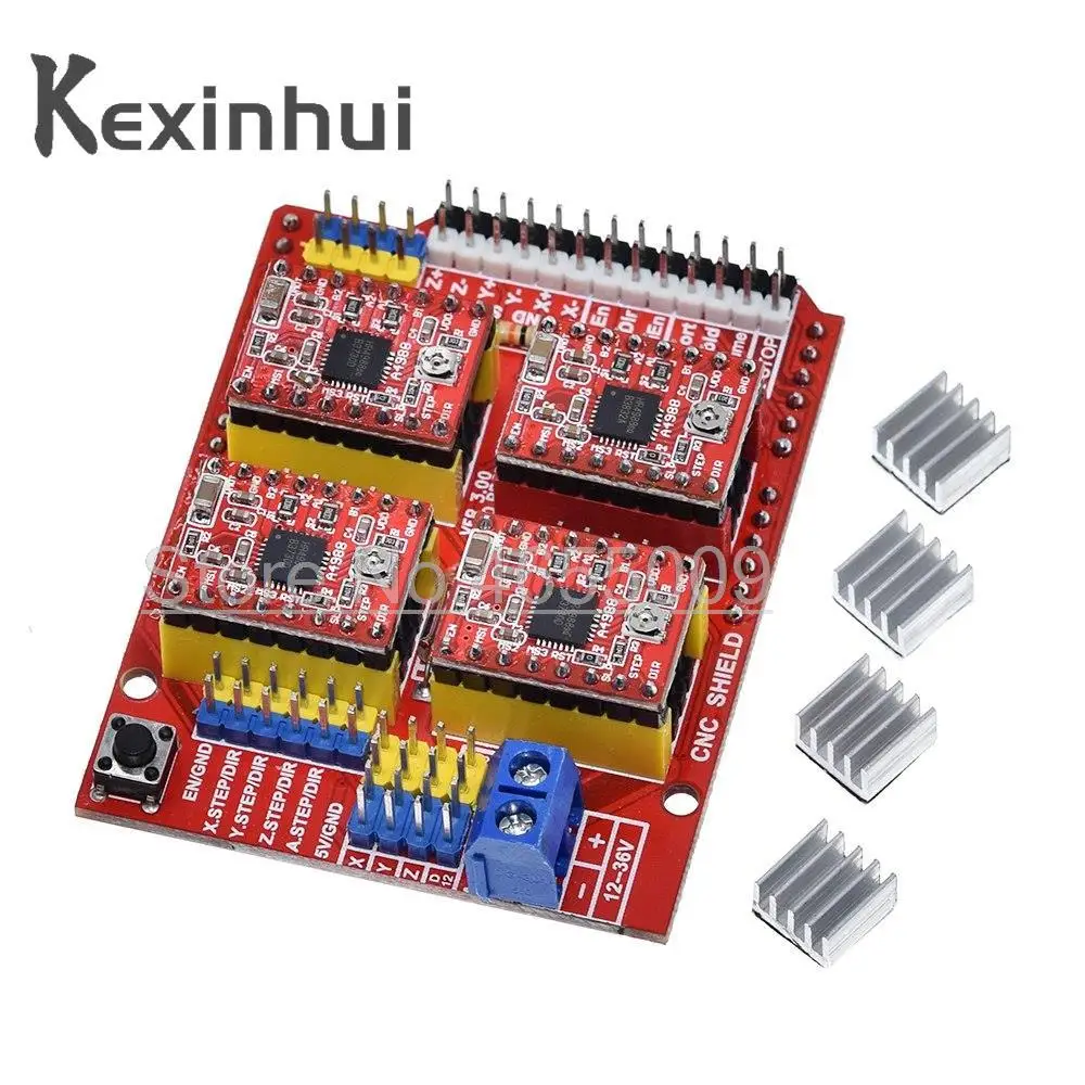 CNC Shield v3 engraving machine / 3D Printer / + 4pcs A4988 / 4pcs DRV8825 Stepper Motor Driver for Arduino