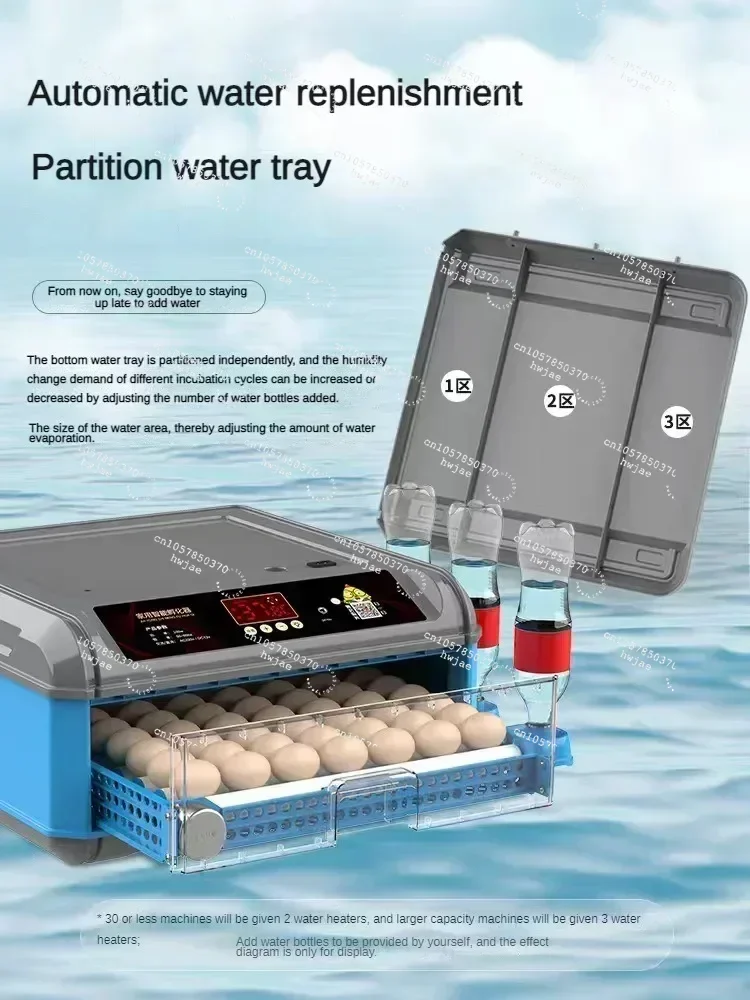 152-300 Capacity Egg Incubator Fully Automatic Dual Power Hatching Machine Chick Roller Automatic Temperature Humidity Control