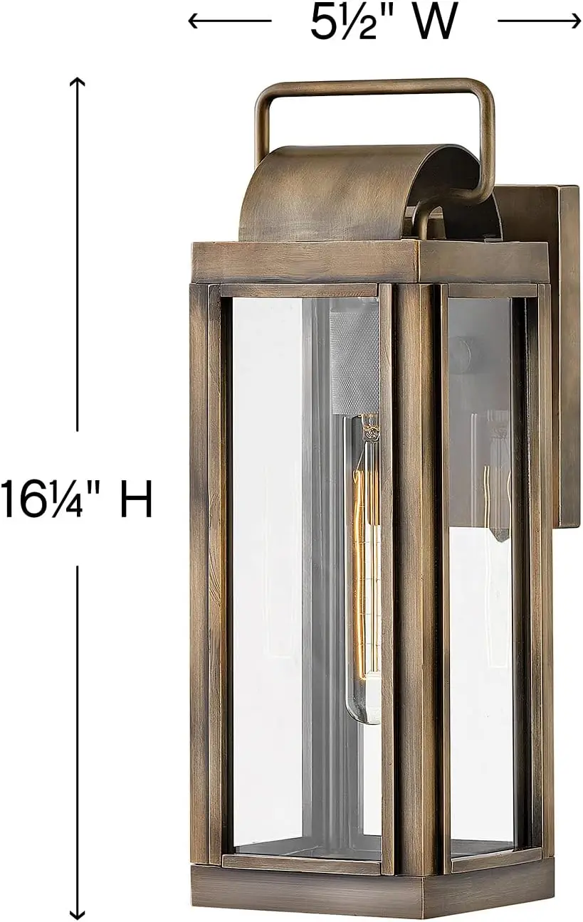 Sag Harbor Collection One Light Outdoor Small Wall Lantern, Burnished Bronze Finish w/ Clear Glass