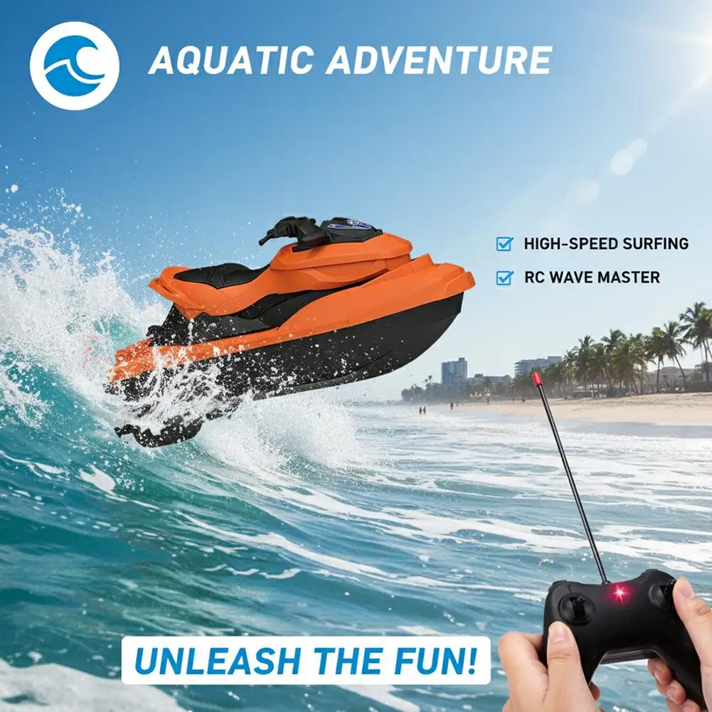 Water Surfing High Speed RC Speedboat Boat Toy Waterproof Strong Power Remote Control Racing Boat MotorBoat Boy Gift