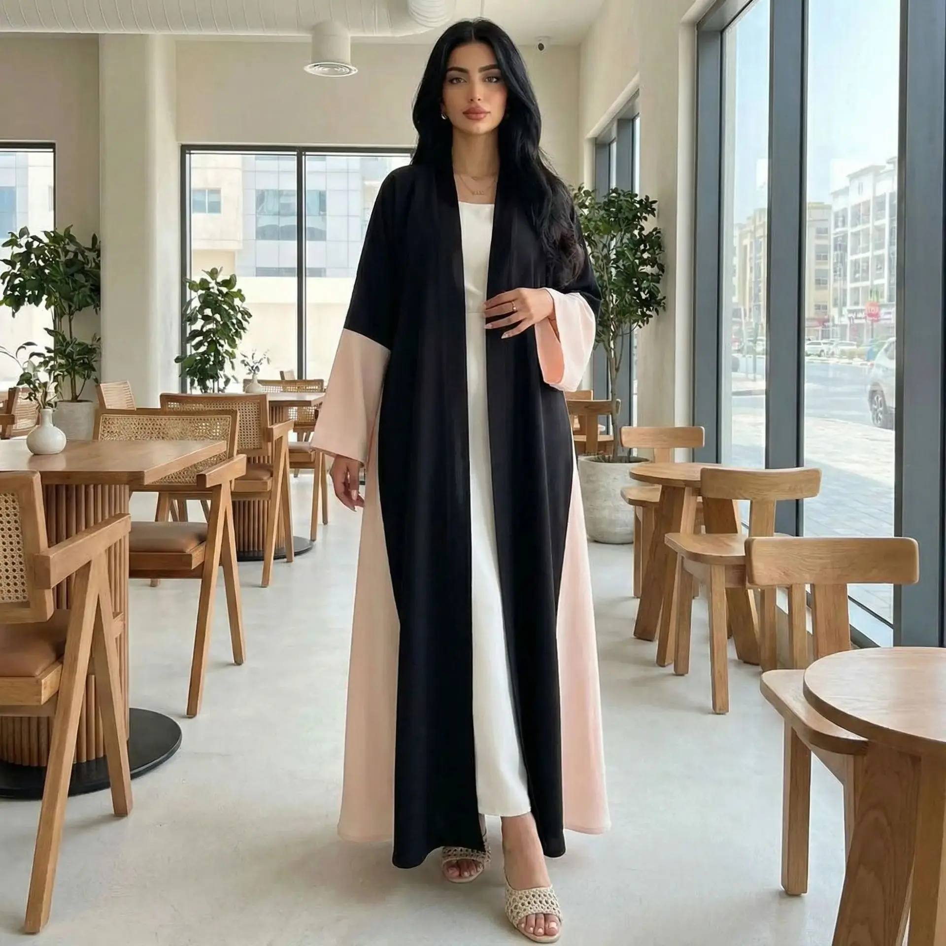 Eid Women Abaya Cardigan Party Dress Dubai Jalabiya Ramadan Vestidos Largos Elegant Solid Arab Long Robe Morocco Dubai Kaftan