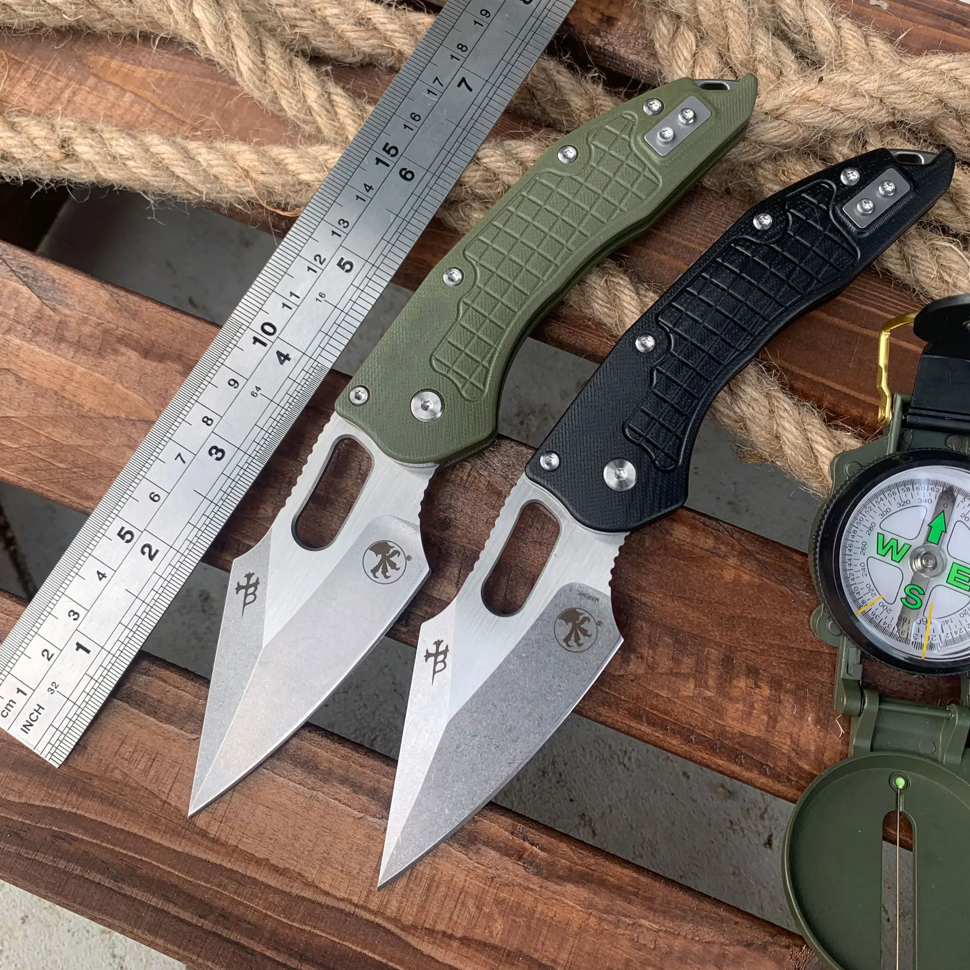 

Microtechnology folding knife M390 portable outdoor G10 handle outdoor folding knife