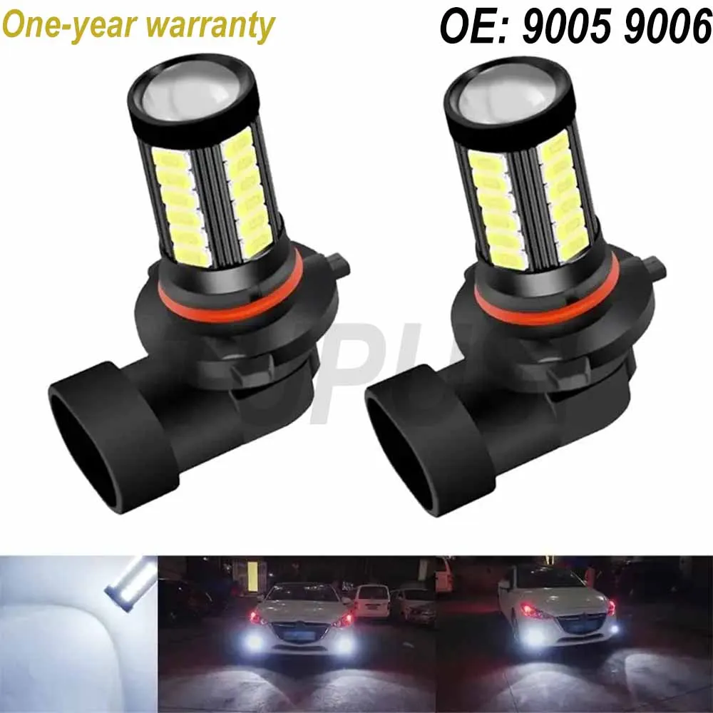 

2PCS 12V H8 H11 LED HB4 9006 HB3 9005 Fog Lights Bulb 3030 Chips Car Driving Running Lamp Auto Led Light White Yellow Blue Green