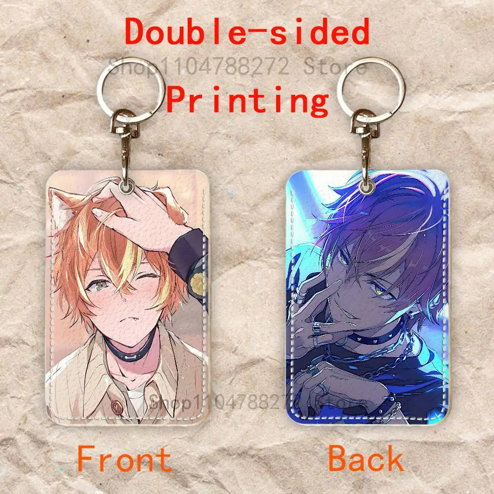 A-Akito S-Shinonome Porta Carte Premium in Pelle PU con Moschettone in Metallo, Design Personalizzabile per Uso Quotidiano