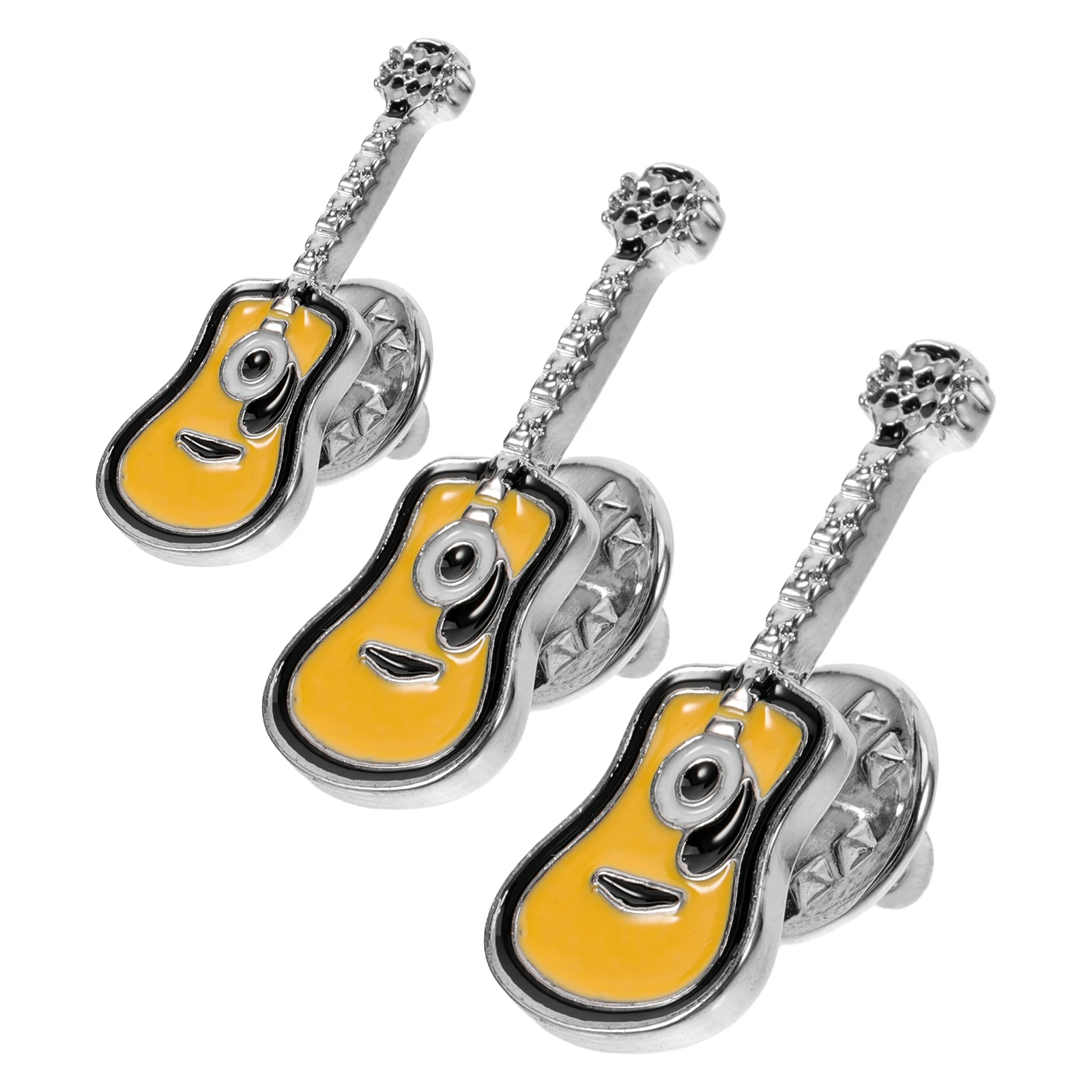 

3pcs Guitar Brooch Enamel Pins Fashion Punk Daily Wear Occasions Wedding Gifts Retro Trendy Decorative Accessories