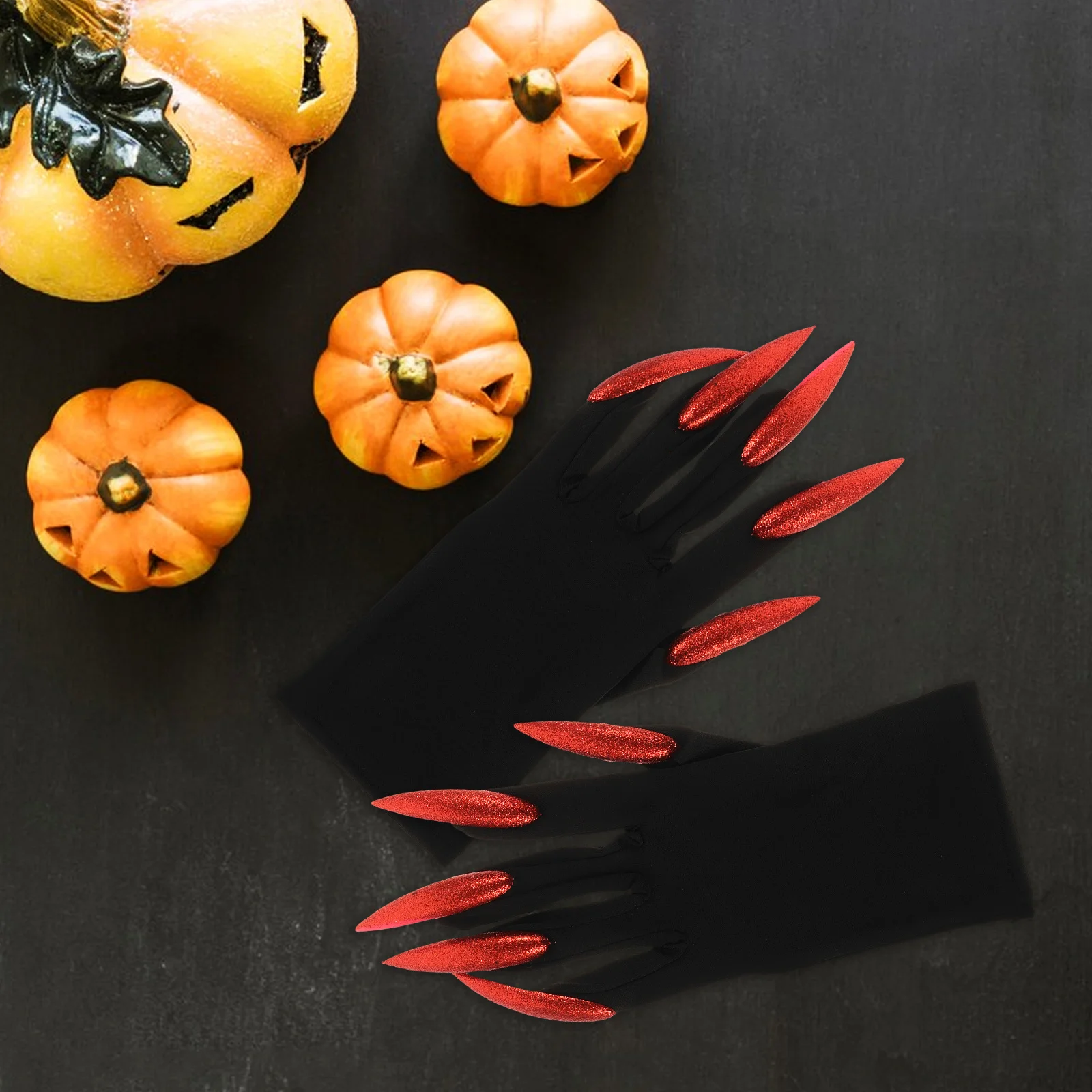 1 paar Halloween Ghost Nail Handschoenen Scary Claw Vingernagels Molding Lichtgewicht Voor Cosplay Party Decor Kostuum Accessoire Props